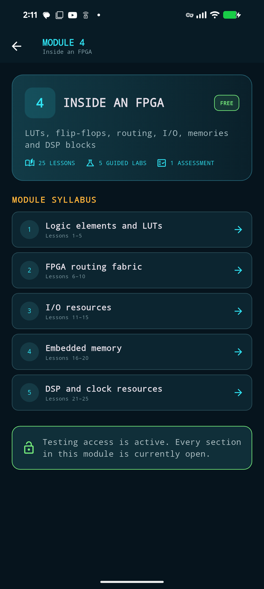 Complex waveform lab in the app